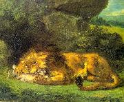 Eugene Delacroix Lion with a Rabbit china oil painting reproduction